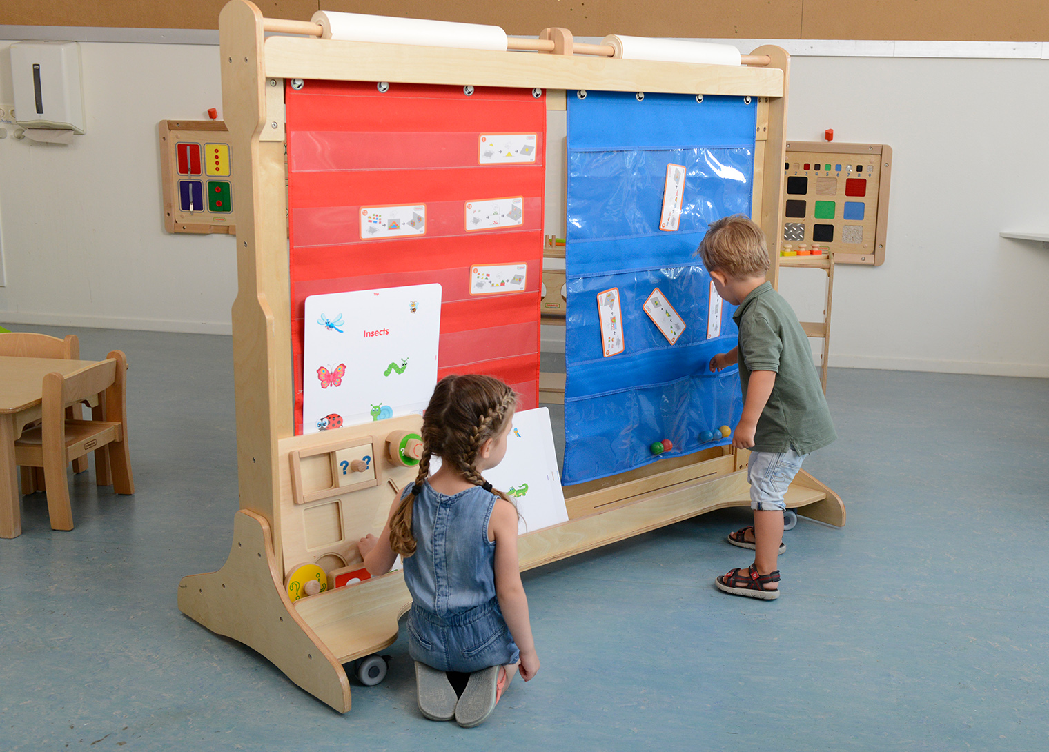 Learning Card Pocket Chart and Velcro Attaching Fabric Surface Double - Sided Hanger Cloth